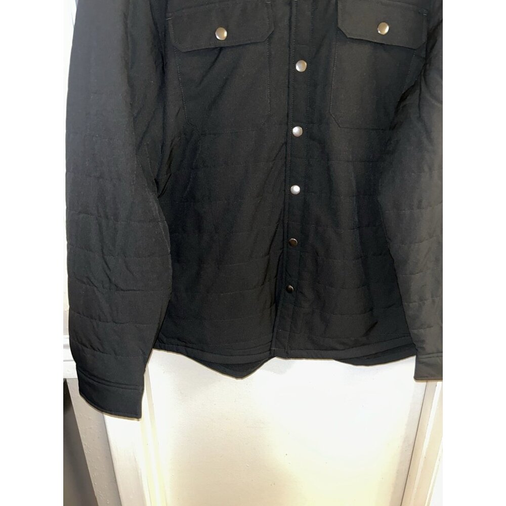 ROW Right Of Way Black Quilted Button Up Insulated Casual Workwear Jacket XXL - Picture 4 of 7